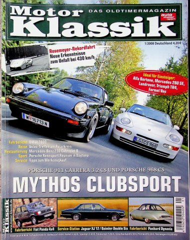 Deckblatt Motor Klassik (01/2008)